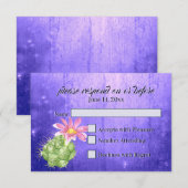 Aquarelle rose floraison cactus mariage RSVP (Devant / Derrière)
