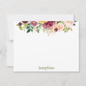 Aquarelle rose Floral Carte Flat personnalisée (Devant)