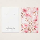 Aquarelle rose Floral Custom Earrage Carte d'affic (Devant & derrière)