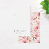 Aquarelle rose Floral Custom Earrage Carte d'affic (Bureau)