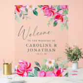 Aquarelle rose Floral Custom Wedding Bienvenue (Mariage)