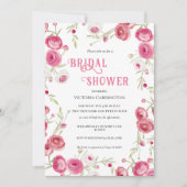 Aquarelle rose Floral Douche nuptiale Invitation (Devant)