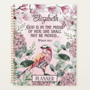 Aquarelle rose Floral Écriture chrétienne pour ell