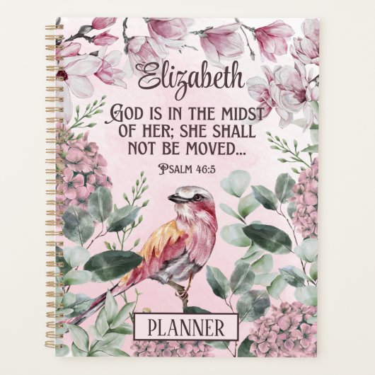 Aquarelle rose Floral Écriture chrétienne pour ell (Devant)