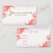 Aquarelle rose Floral Élégant Carte de visite (Devant / Derrière)