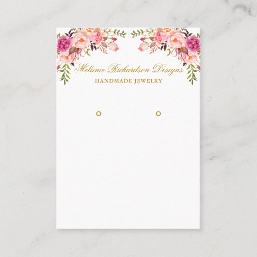 Aquarelle rose floral Eroing Display Carte Or (Devant)