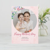 Aquarelle rose Floral Fête des Mères Carte photo (Debout devant)