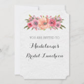Aquarelle rose Floral Invitations de déjeuner nupt (Devant)