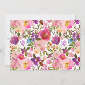 Aquarelle rose Floral Invitations de douche nuptia (Dos)