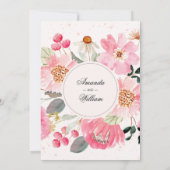 Aquarelle rose Floral Invitations de douche nuptia (Dos)