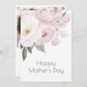 aquarelle rose floral joyeux carte mère (Devant / Derrière)