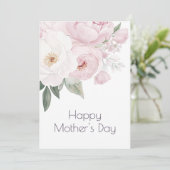 aquarelle rose floral joyeux carte mère (Debout devant)
