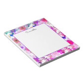 Aquarelle rose Floral Nom Bloc-notes (Incliné)