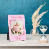 Aquarelle rose Floral Nouveau bébé fille Plaque ph (Côté)