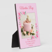 Aquarelle rose Floral Nouveau bébé fille Plaque ph (Côté)