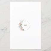 Aquarelle rose Floral Pampas Grass Mariage Menu (Dos)