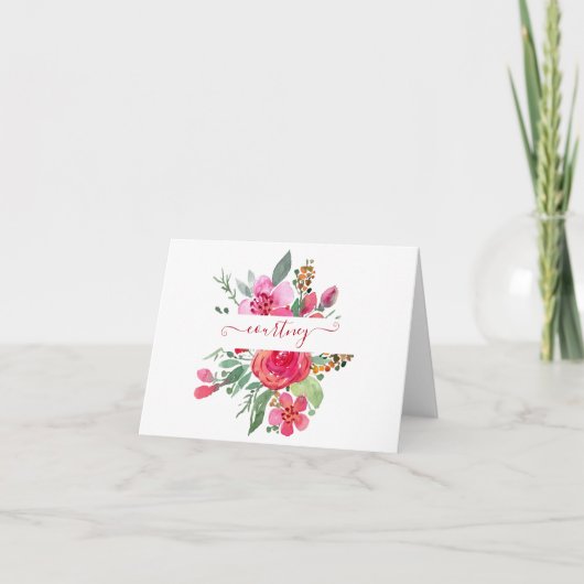 Aquarelle rose floral personnalisé (Devant)