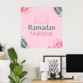 Aquarelle rose Floral Ramadan Moubarak Poster (Bureau à domicile)