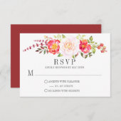 Aquarelle rose Floral Rose verdure RSVP (Devant / Derrière)