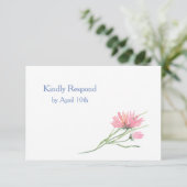 Aquarelle Rose Floral Wedding RSVP (Debout devant)
