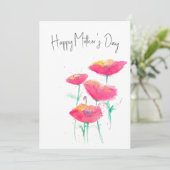 Aquarelle rose florale carte d'appartement Fête de (Debout devant)