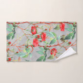 Aquarelle rose florale gris (Serviette à main)