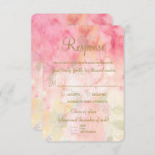Aquarelle rose florale Mariage officiel RSVP Répon (Devant / Derrière)