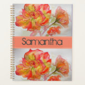 Aquarelle rose Florale Orange Carnet rose Peach (Devant)