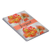 Aquarelle rose Florale Orange Carnet rose Peach (Côté Droit)