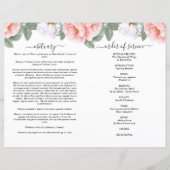 Aquarelle rose florale Photo Funérailles Programme (Dos)