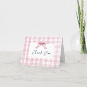 Aquarelle rose foncé Plaid & Bow Merci bébé