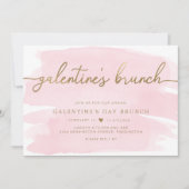 Aquarelle rose Galentine's Day Brunch Invitation (Devant)
