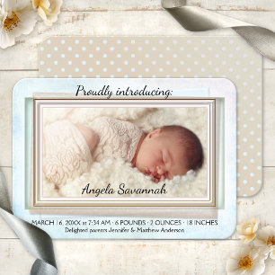 Aquarelle Rose Gold Baby Photo Faire-part