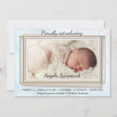 Aquarelle Rose Gold Baby Photo Faire-part (Devant)