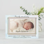 Aquarelle Rose Gold Baby Photo Faire-part (Debout devant)