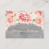 Aquarelle rose Gris Bois Place Cartes de réglage (Dos)