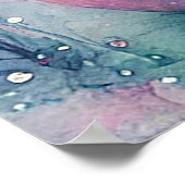 Aquarelle rose Grosse Sirène Poster d'Art Mur (Coin)