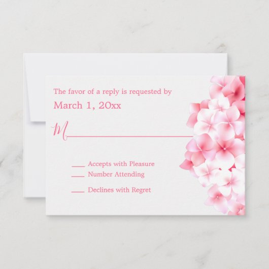 Aquarelle rose Hydrangea RSVP (Devant)