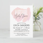 Aquarelle rose Invitation Baby shower virtuel (Debout devant)