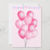 Aquarelle rose Invitation de fête d'anniversaire (Dos)