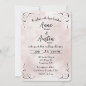 Aquarelle rose Invitation Mariage Abstrait (Devant)