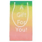 Aquarelle, Rose, Jaune, Sac Cadeau - Petit, Lustré (Devant)