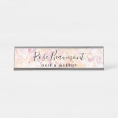Aquarelle rose jaune Script Signature Nom Plaque (Devant)