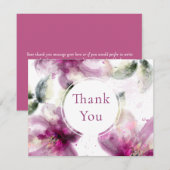 Aquarelle rose Lily Floral Merci d'affaires (Devant / Derrière)
