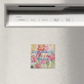 Aquarelle rose Lotus Live Simply Magnet (In Situ (Lave-vaisselle))