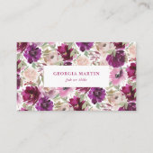 Aquarelle rose magenta Carte de visite (Devant)