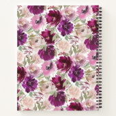 Aquarelle rose Magenta Florales Carnet spiral (Dos)