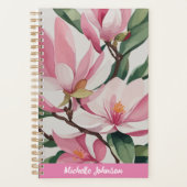 Aquarelle rose Magnolia Art moderne (Devant)