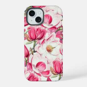 Aquarelle rose Magnolia Motif