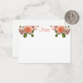 Aquarelle Rose main Script Modèle Floral (Devant/Arrière en situation)